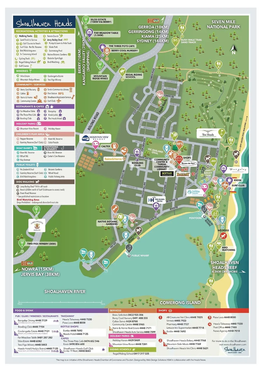 Map of Shoalhaven Heads and the surrounding area