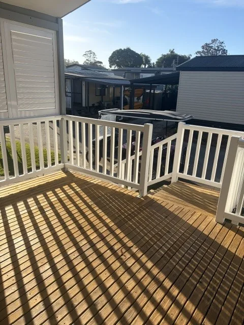 The front verandah of the two bedroom home